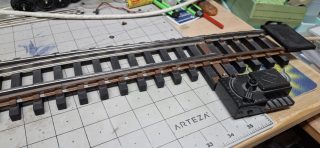 Point Rails, Throw Bar, And Switch Machine Details Close Up