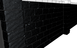Rendering Of Realistic Cut Stone Retaining Wall